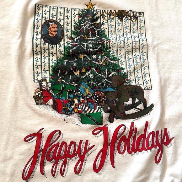 1989 Happy Holidays Vintage Christmas T-Shirt - Picture 2 of 11